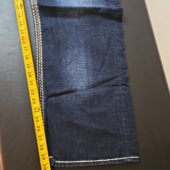 Rock Revival Dark Blue Jeans with Tan Stitching - Picture 10 of 13